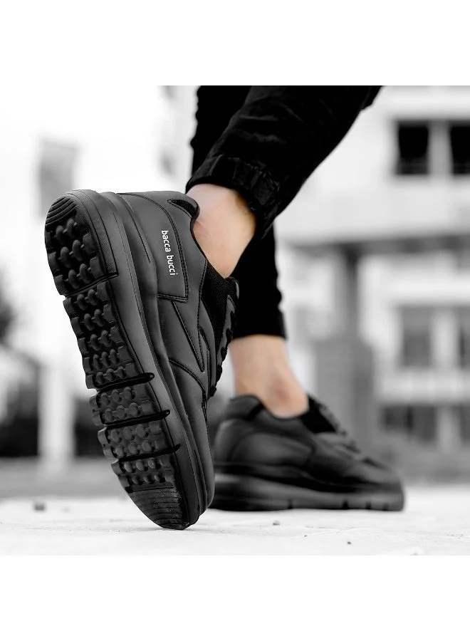 Bacca Bucci Black Urban Retro Blocked Fashion Sneakers for Men | Best Price UAE